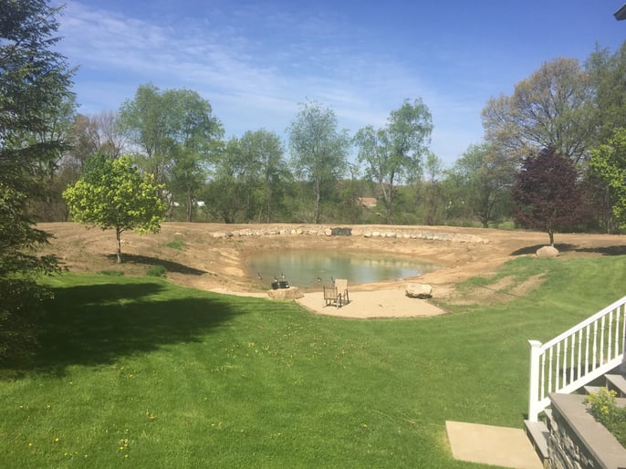 Davisburg, Michigan new pond boulder wall install (33).jpg