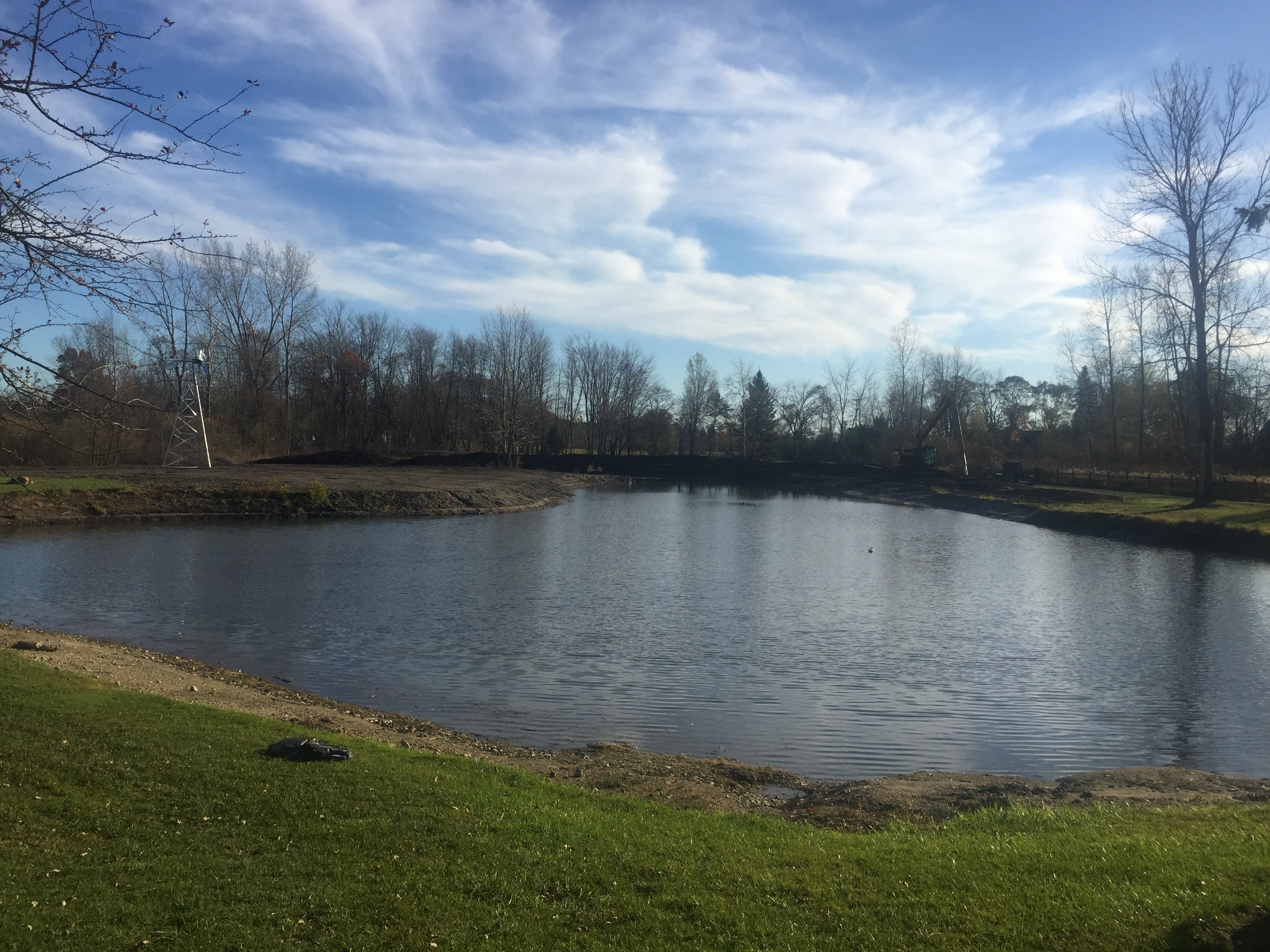 Pinckney, Michigan Pond Renovation Windmill Install (26)