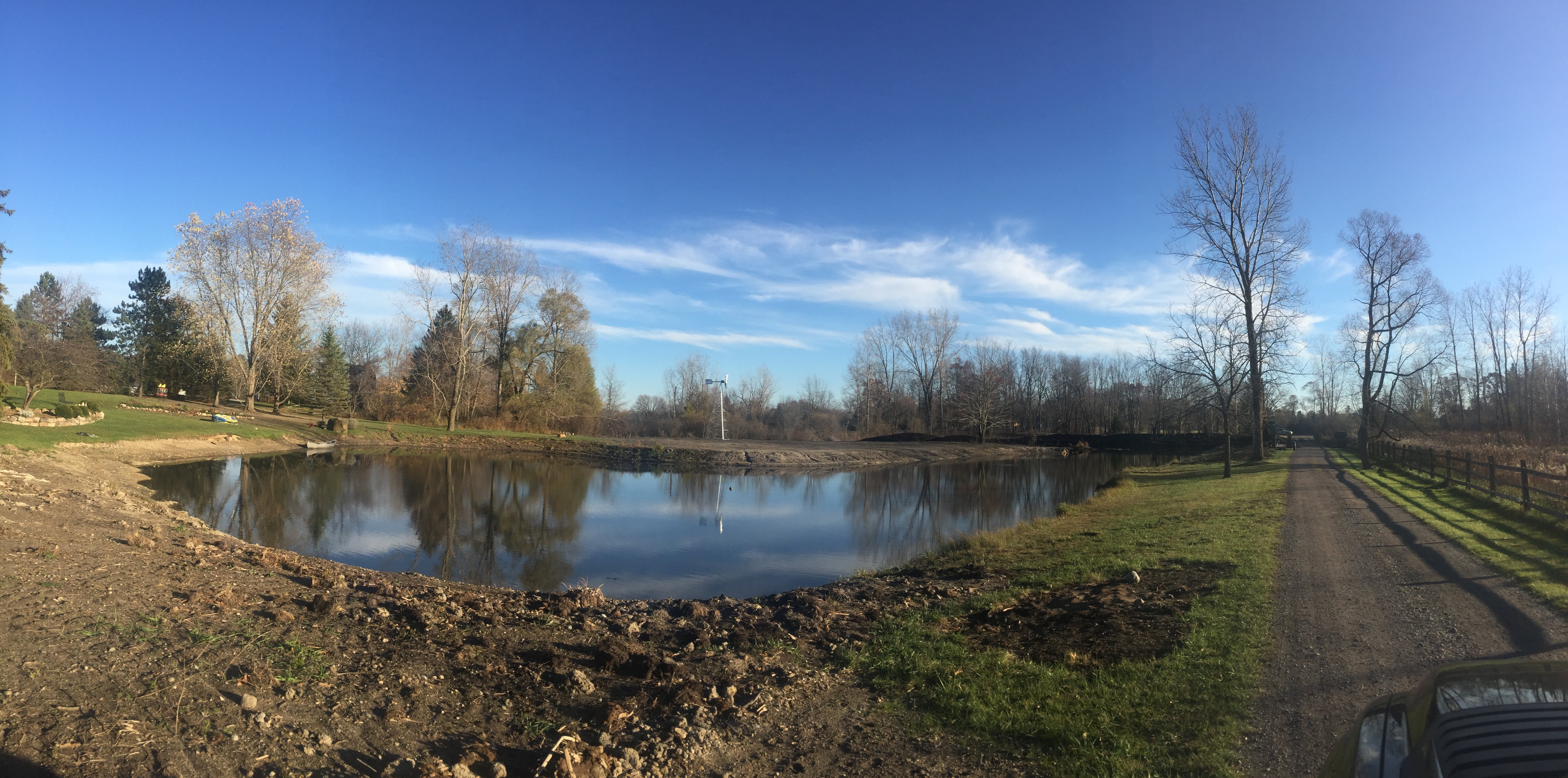 Pinckney, Michigan Pond Renovation Windmill Install (40)