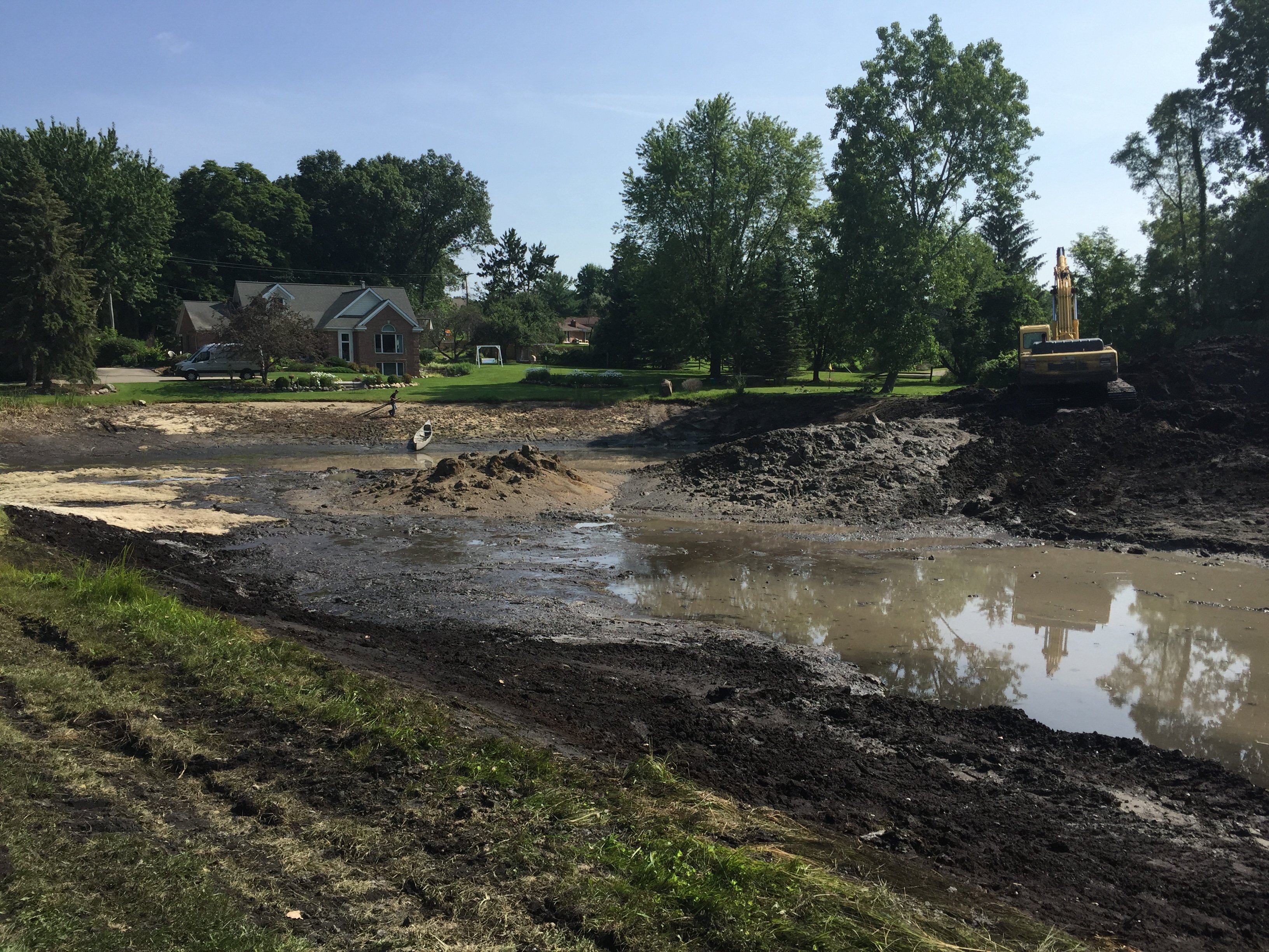 Pinckney, Michigan Pond Renovation Windmill Install (1)