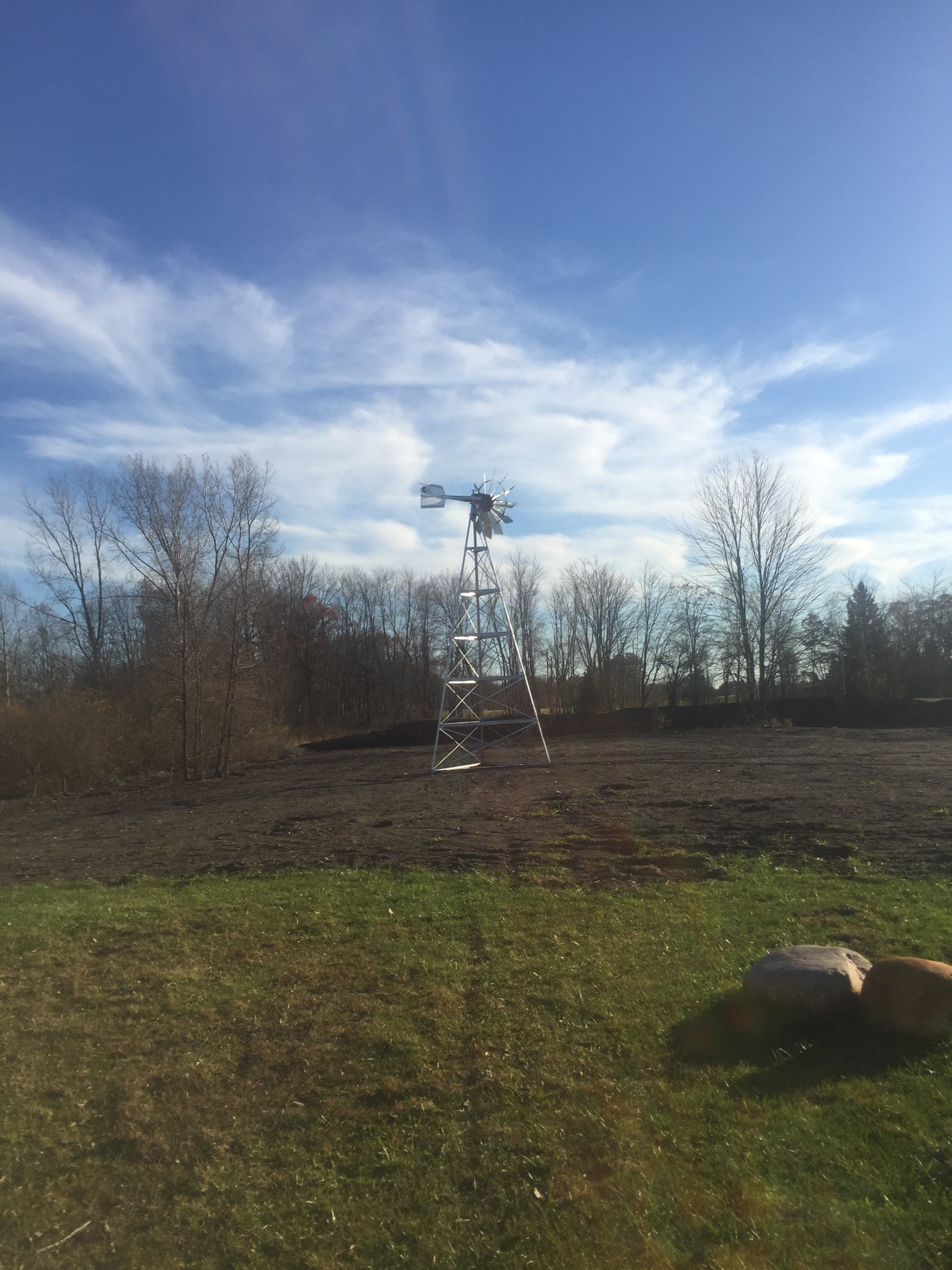Pinckney, Michigan Pond Renovation Windmill Install (29)