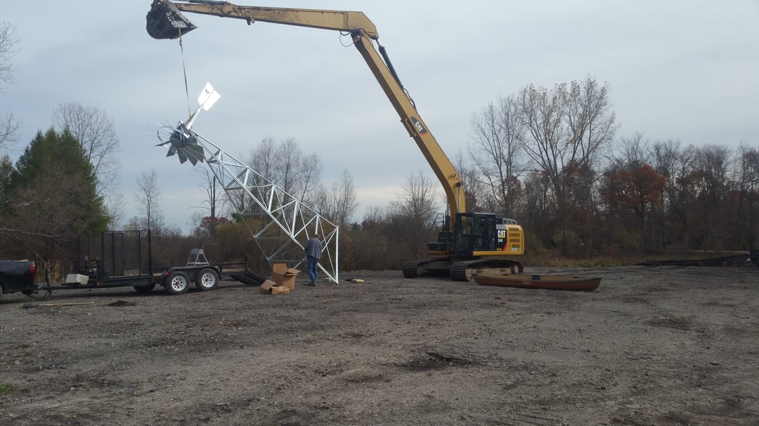Pinckney, Michigan Pond Renovation Windmill Install (63)