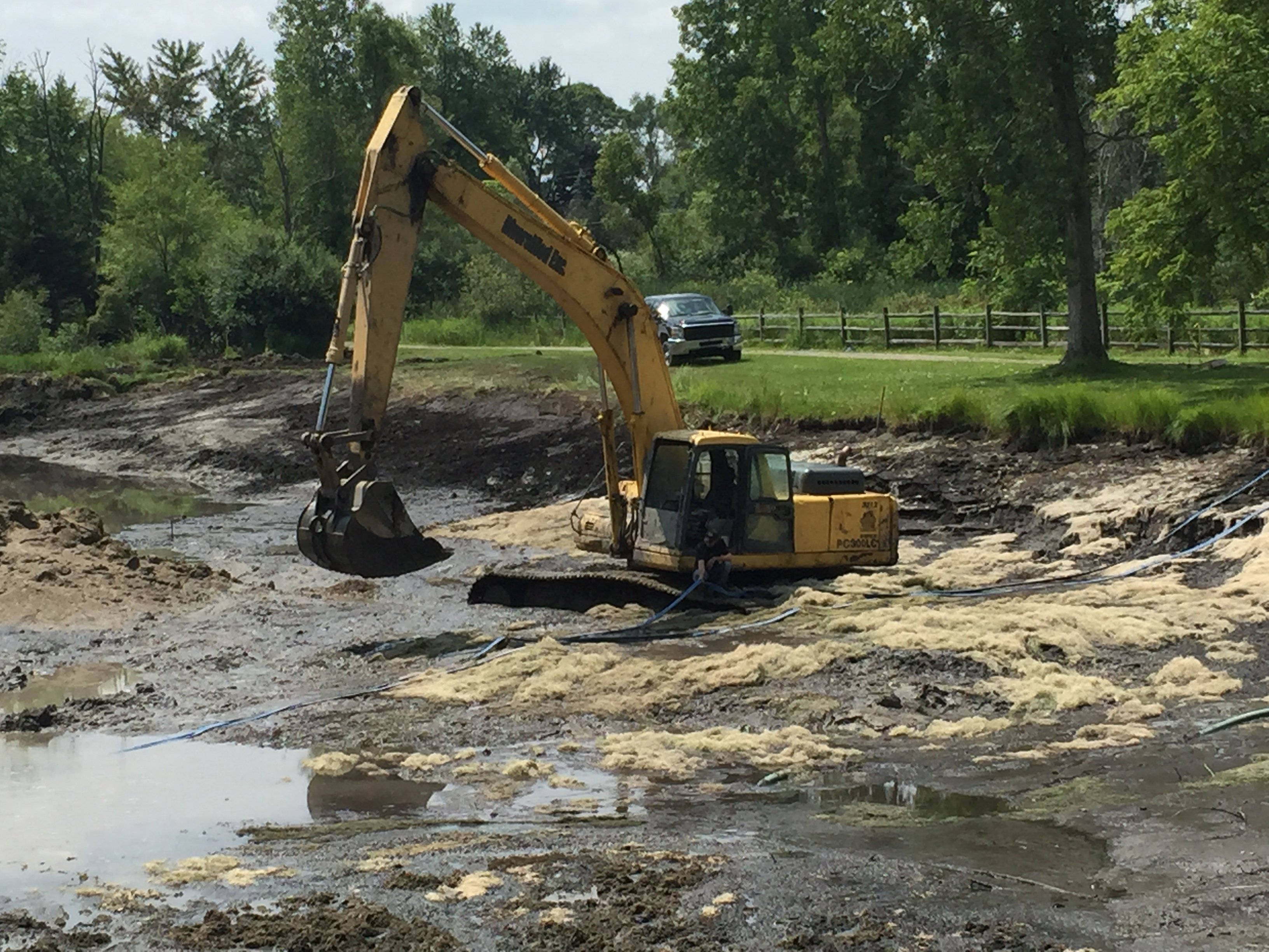 Pinckney, Michigan Pond Renovation Windmill Install (7)