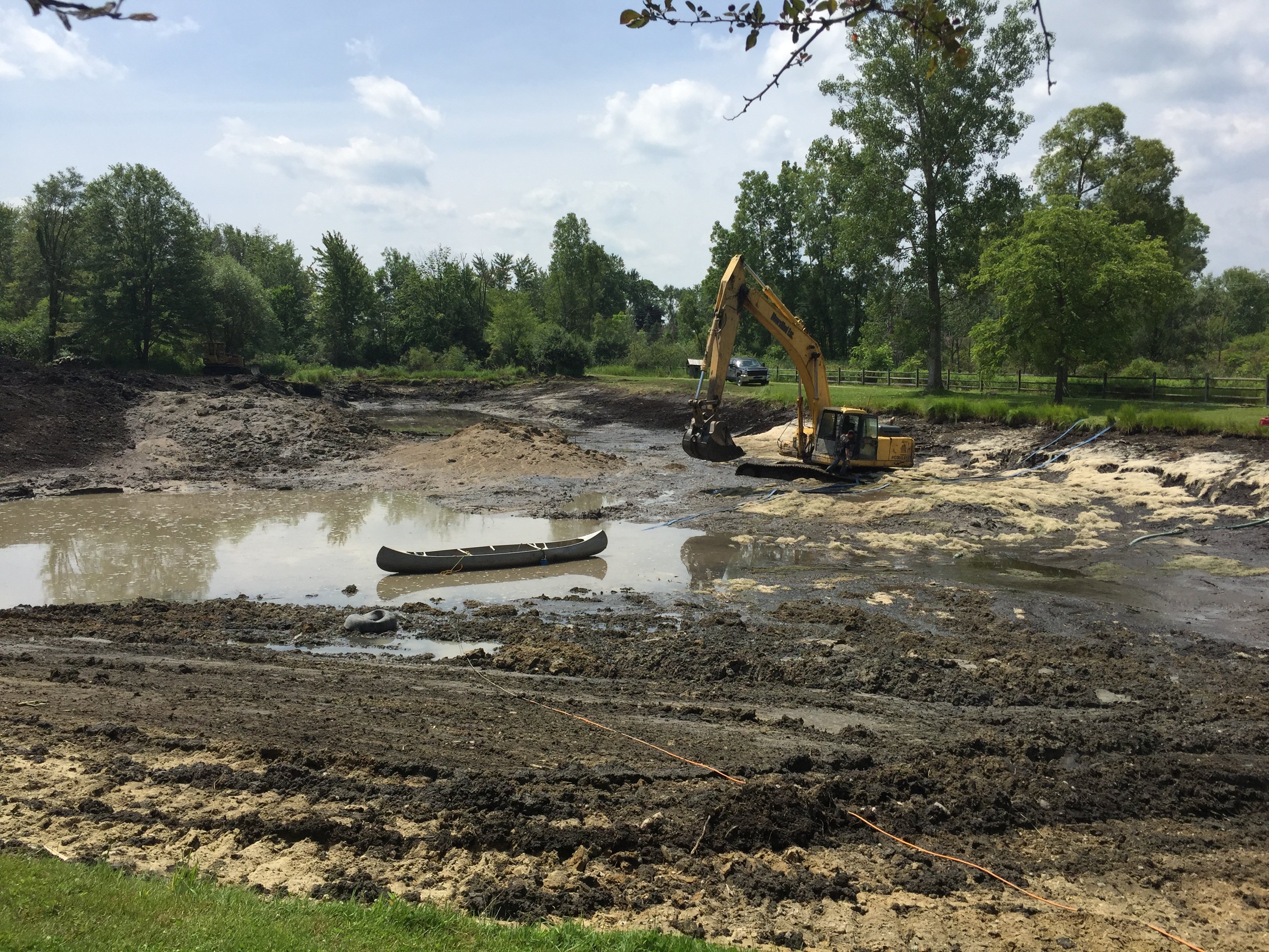 Pinckney, Michigan Pond Renovation Windmill Install (8)